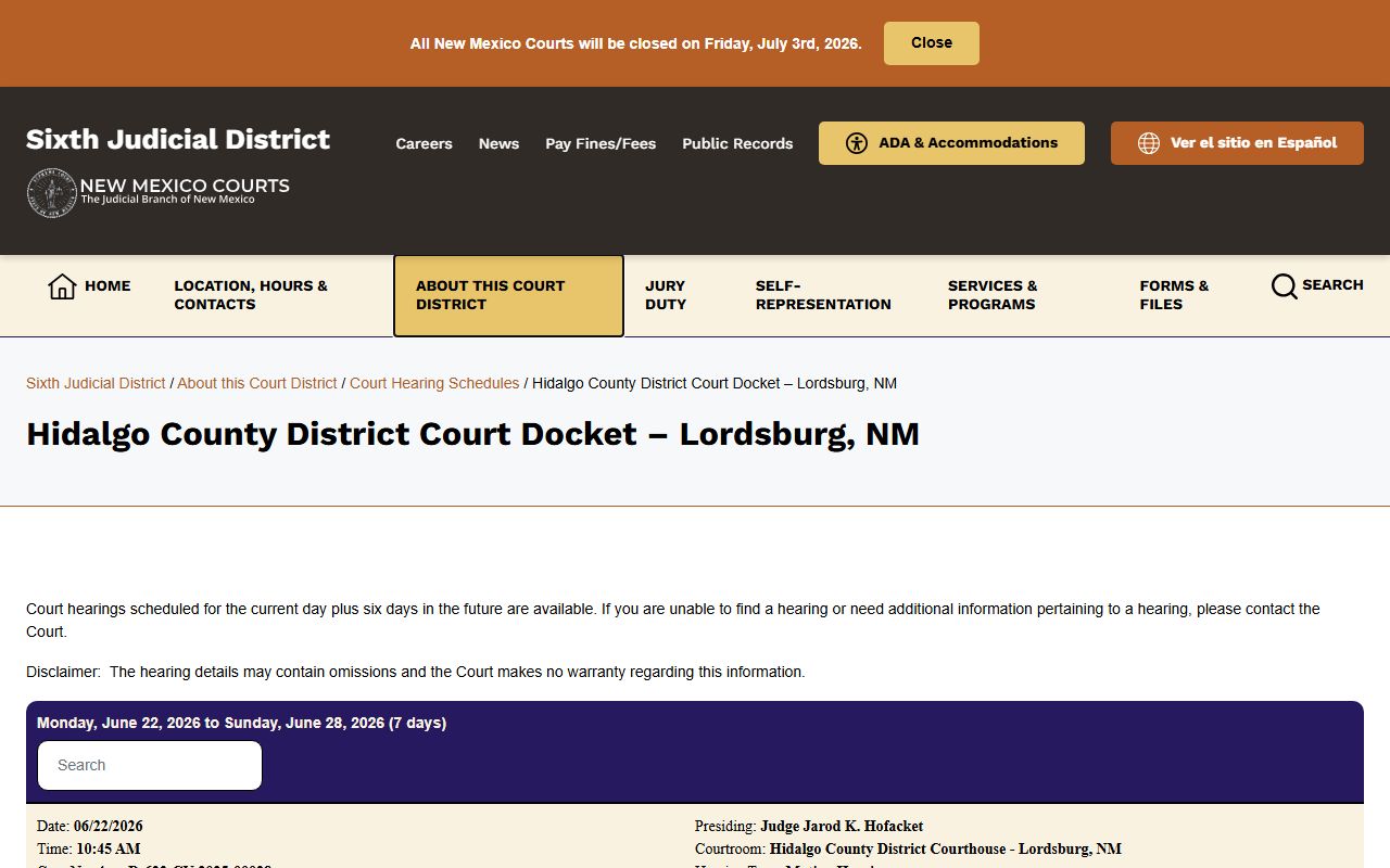 Hidalgo County court records after arrest district court docket